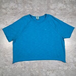 Victoria's Secret PINK Summer Lounge Cropped Tee - Blue Size Medium